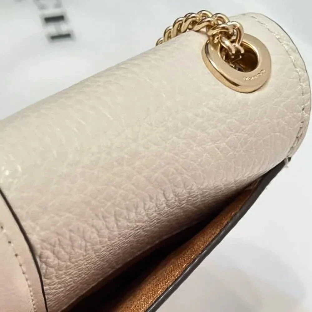 NWT COACH Georgie Crossbody Chalk Signature C Canvas & Leather Gold Details - Picture 10 of 14